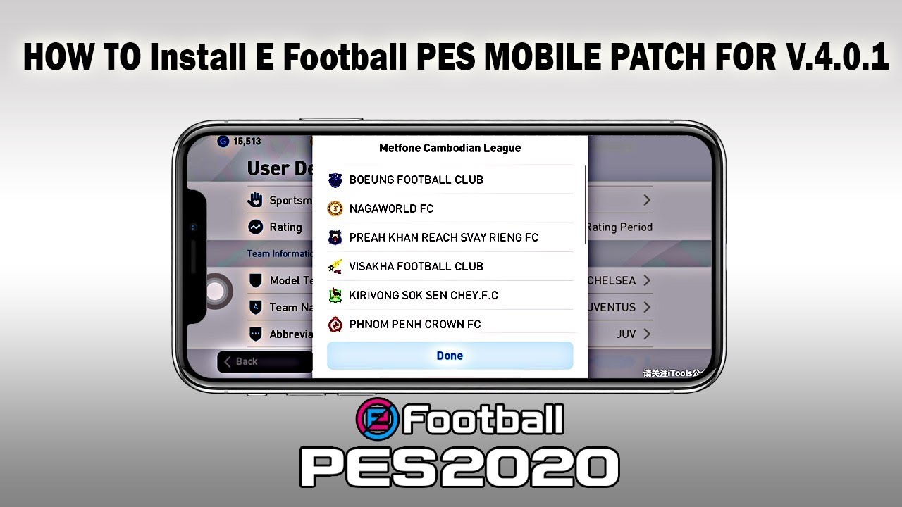 HOW TO Install E Football PES 2020 MOBILE PATCH FOR V.4.0.1 iOS