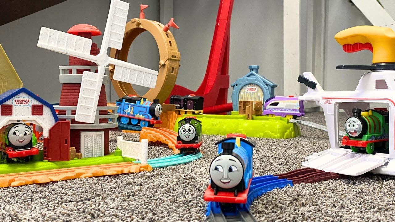 Custom Trackmaster Build with DIY Sky High Bridge Jump! All Engines Go - Talking Trains