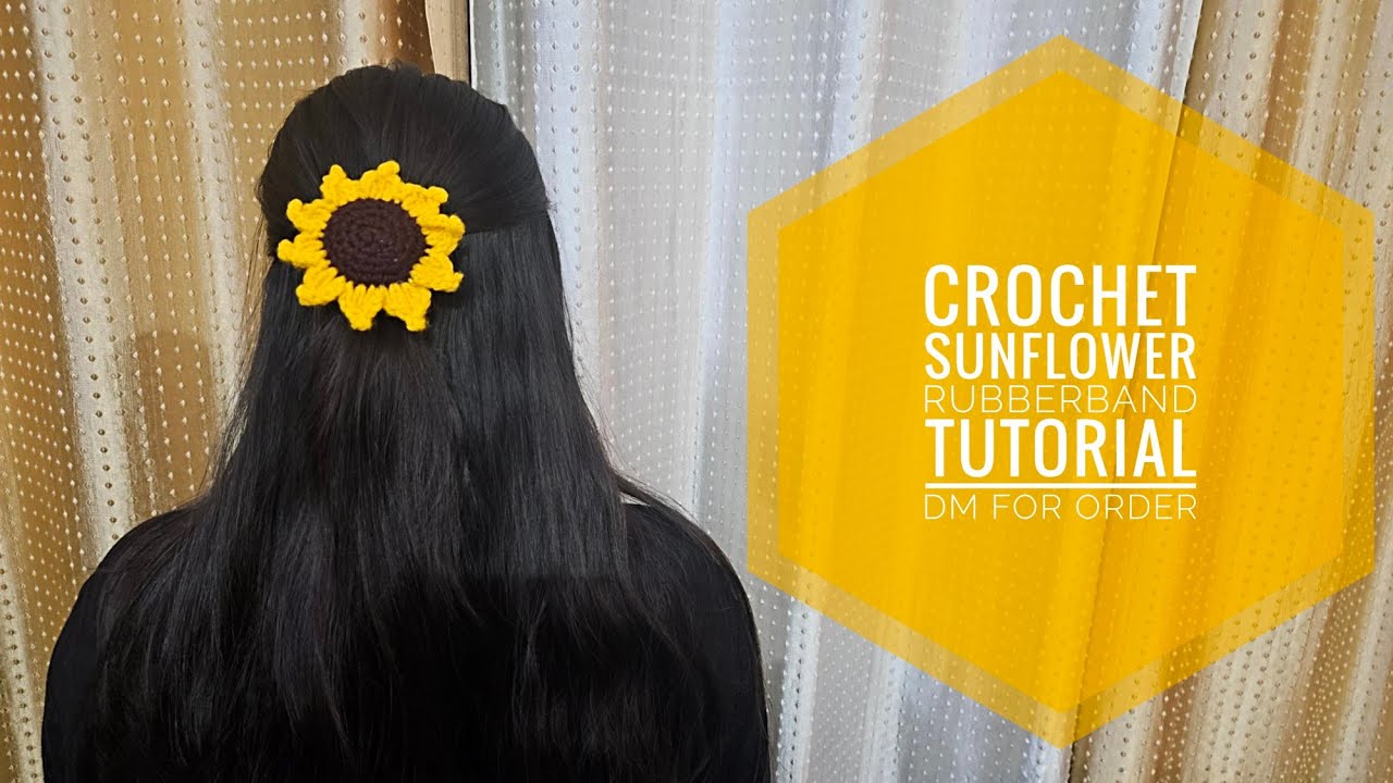 Crochet sunflower rubberband ||#crochet #sunflower #diy #viralvideo #trending #craft #crochetcrosai 