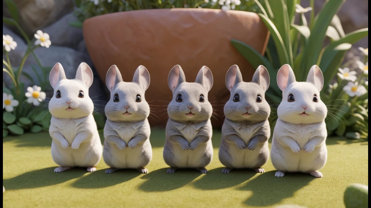 Cinq petits chinchillas sautent, sautent, sautent | Comptines d'animaux mignons et chansons