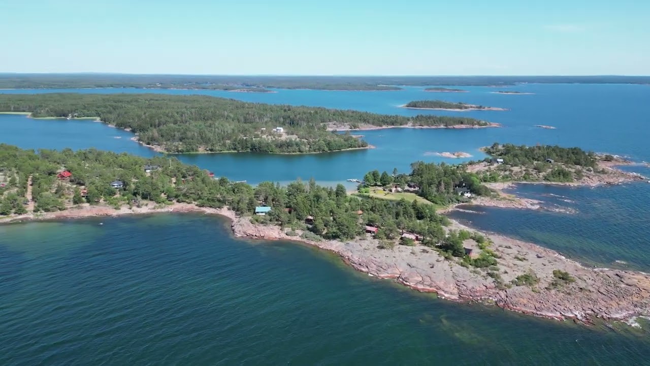 Drone flight over Degersand beach in Ecker&ouml;, &Aring;land, Finland 11.7.23 II