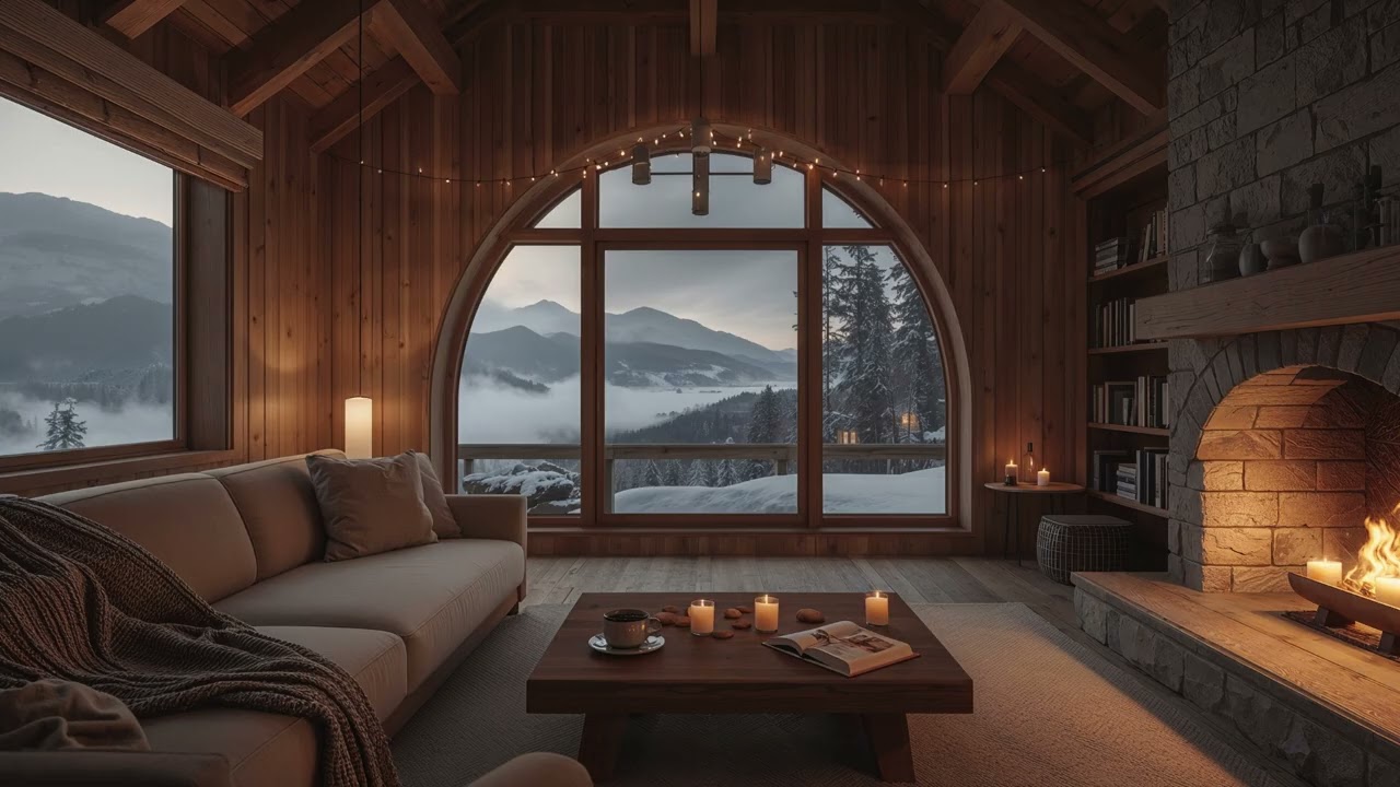 Calm Piano Music by the Fireplace | Winter Ambience for Peace & Sleep
