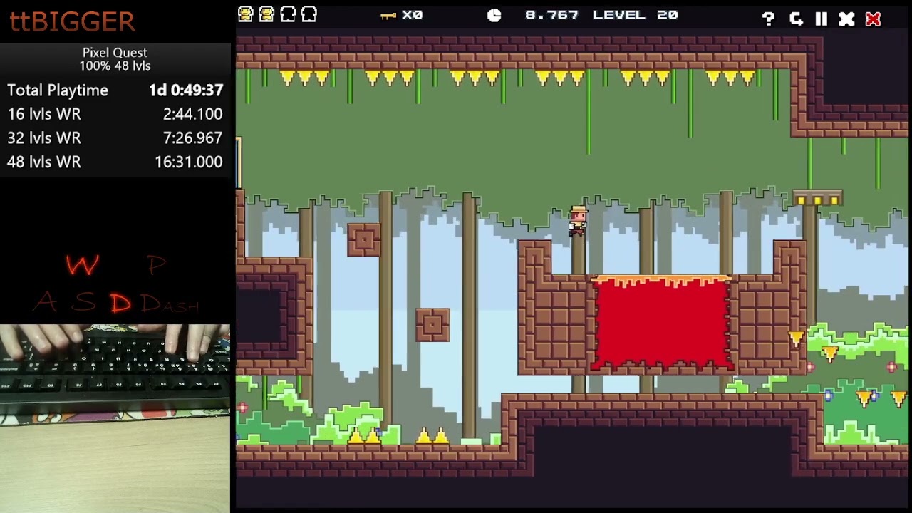 Pixel Quest Speedrun - 32 lvls 100% in 7:16.933