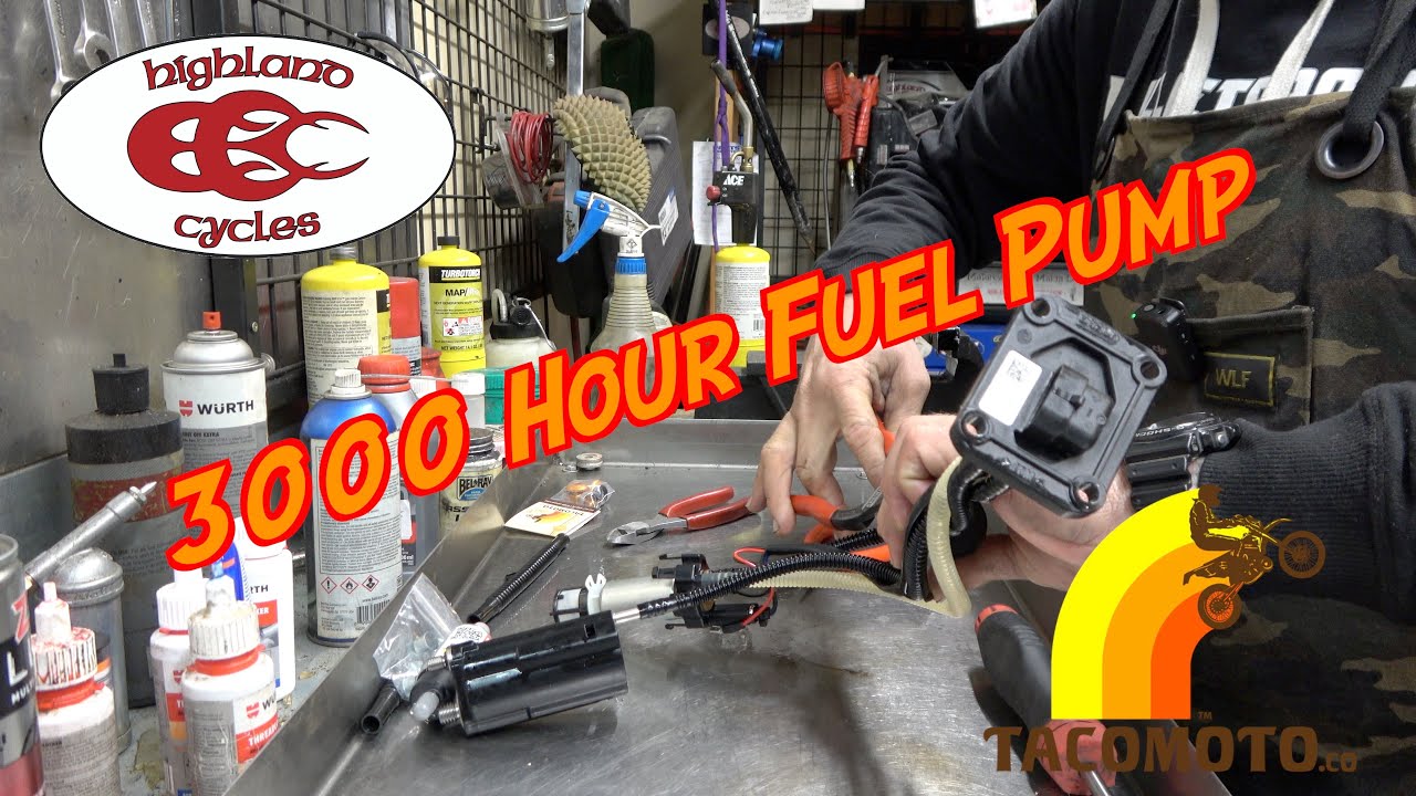 Tacomoto 3000 Hour Fuel Pump | 90 Degree Fuel Pump Fitting | 300 XC-W Dual Sport | Highland Cycles