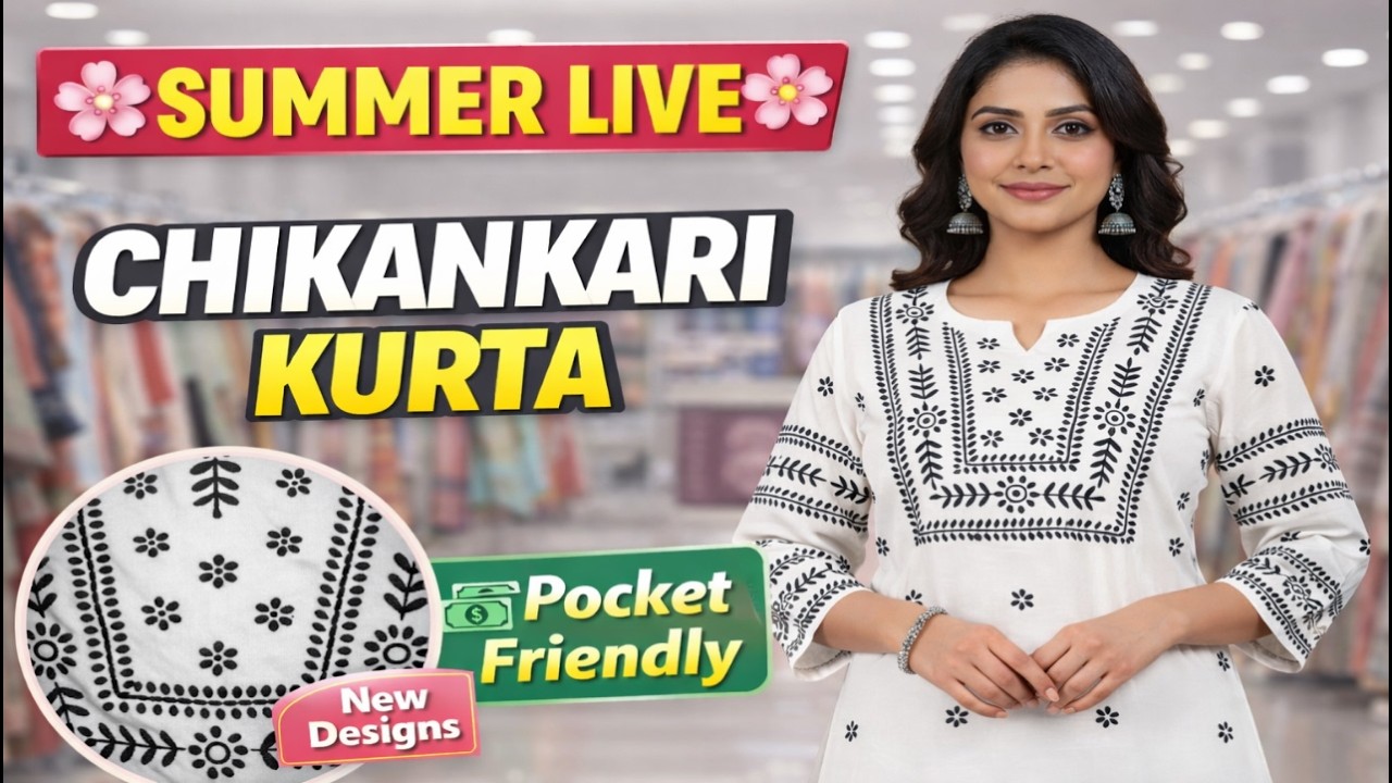 Summer Chikankari Kurta & Short Tops 2026 Live | New Designs | Pocket Friendly Collection