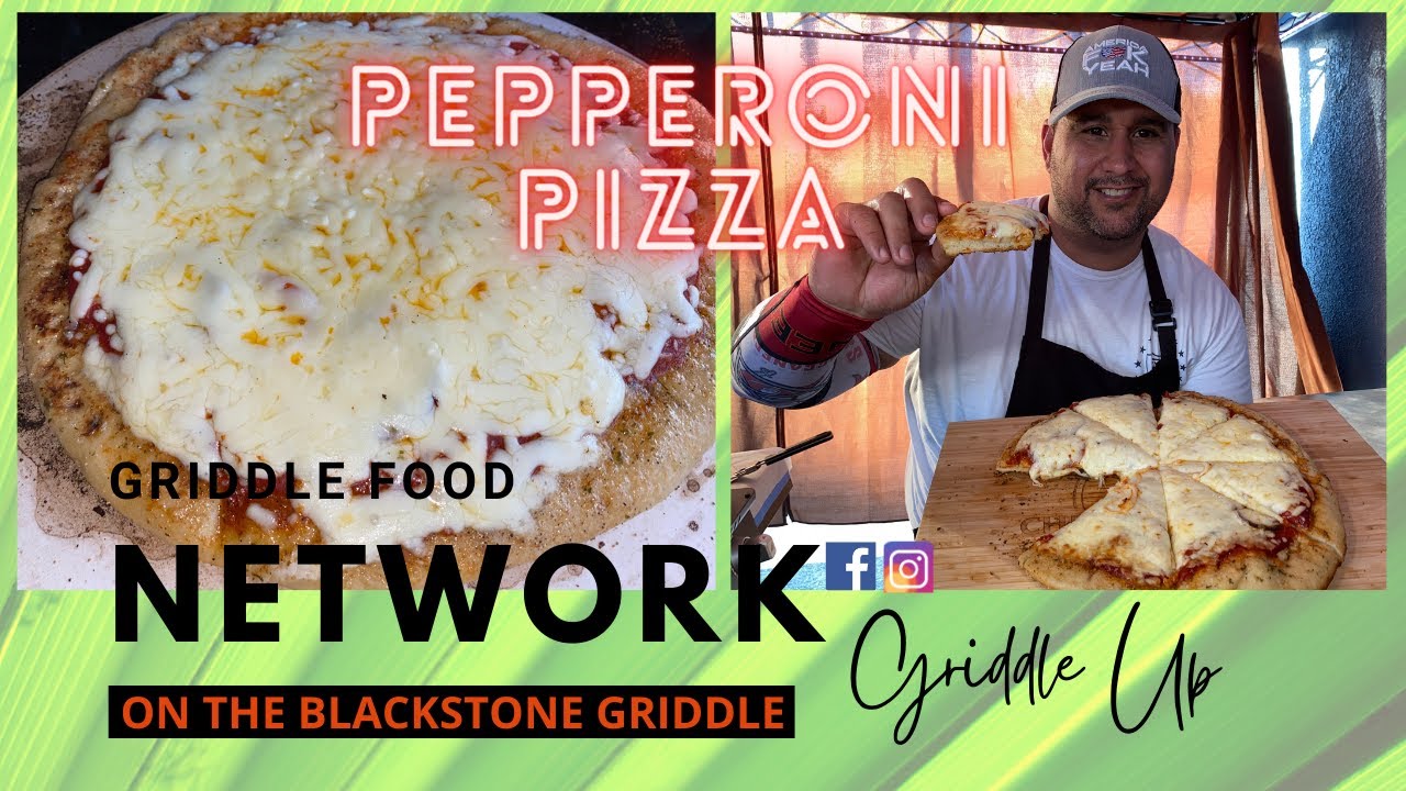 Приготовление пиццы пепперони на сковороде Blackstone | Пицца на сковороде | Griddle Food Network