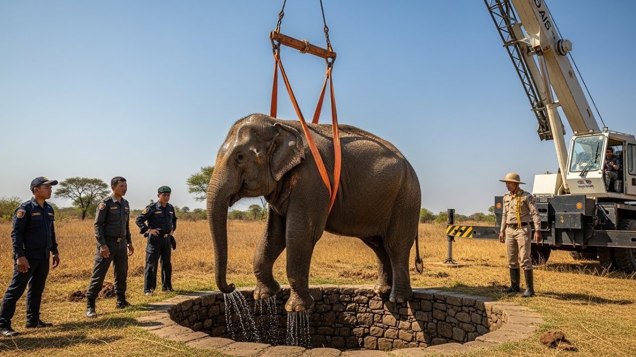 Heartwarming Rescue as Dog Helps Team Save Elephant from a Deep Well