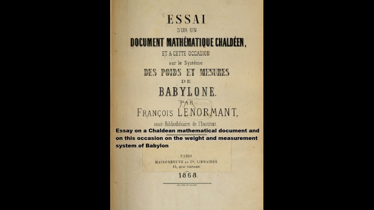 Essay on a Chaldean Mathematical Document #babylonian #cuneiform #astronomy  #books #persian
