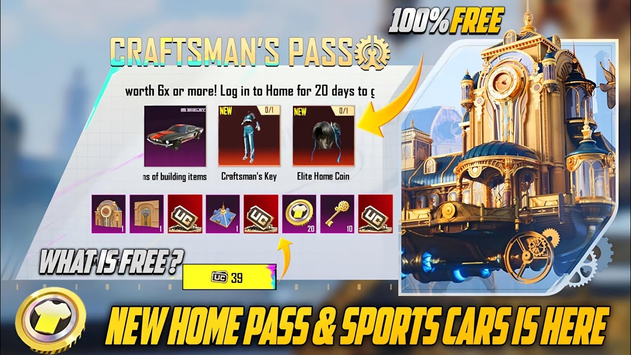 😱 Free Permanent Outfit & Free UC | New Home Pass Is Here & New Sports Cars | What&rsquo;s Is Free | PUBGM
