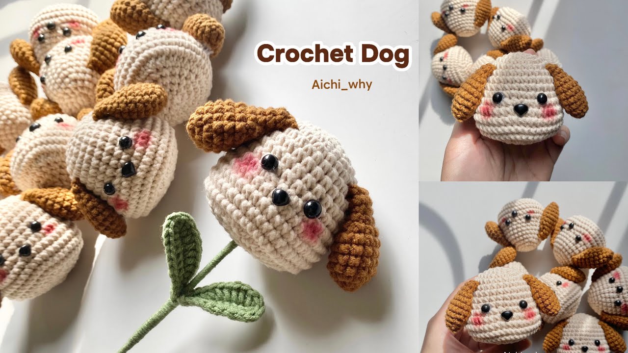 Crochet flower puppy || Hướng dẫn móc len Bông hoa đầu Cún || Crochet Tutorials for Beginners.