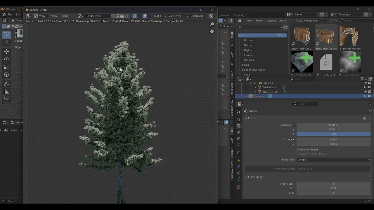 How to make Alpha/Plane/X Trees in Blender