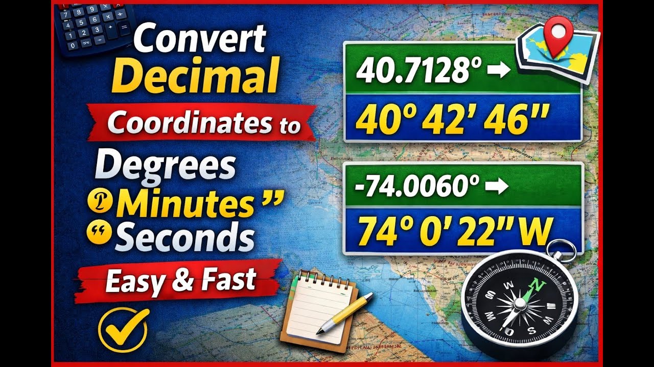Decimal Degrees to DMS Made Easy | Coordinate Conversion Tutorial