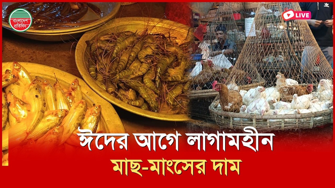 ঈদের আগে লাগামহীন মাছ-মাংসের দাম। সেগুনবাগিচা কাঁচাবাজার থেকে সরাসরি