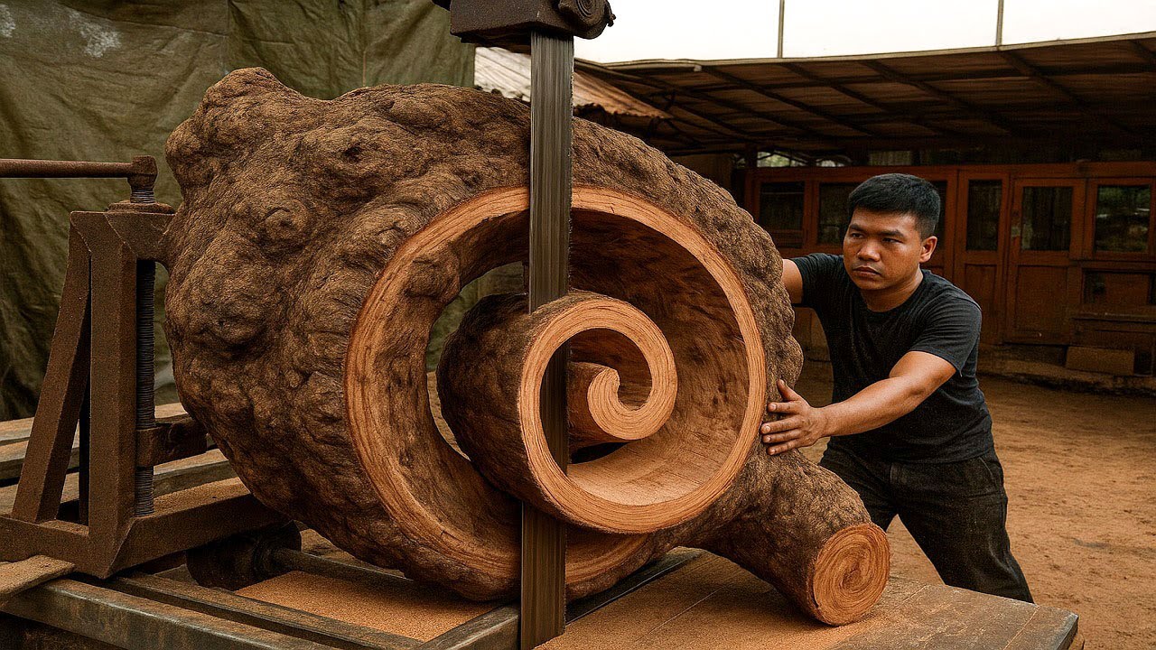 Can This Ugly Log Become A Work Of Art? See How A Young Artist Created A Masterpiece With This Log