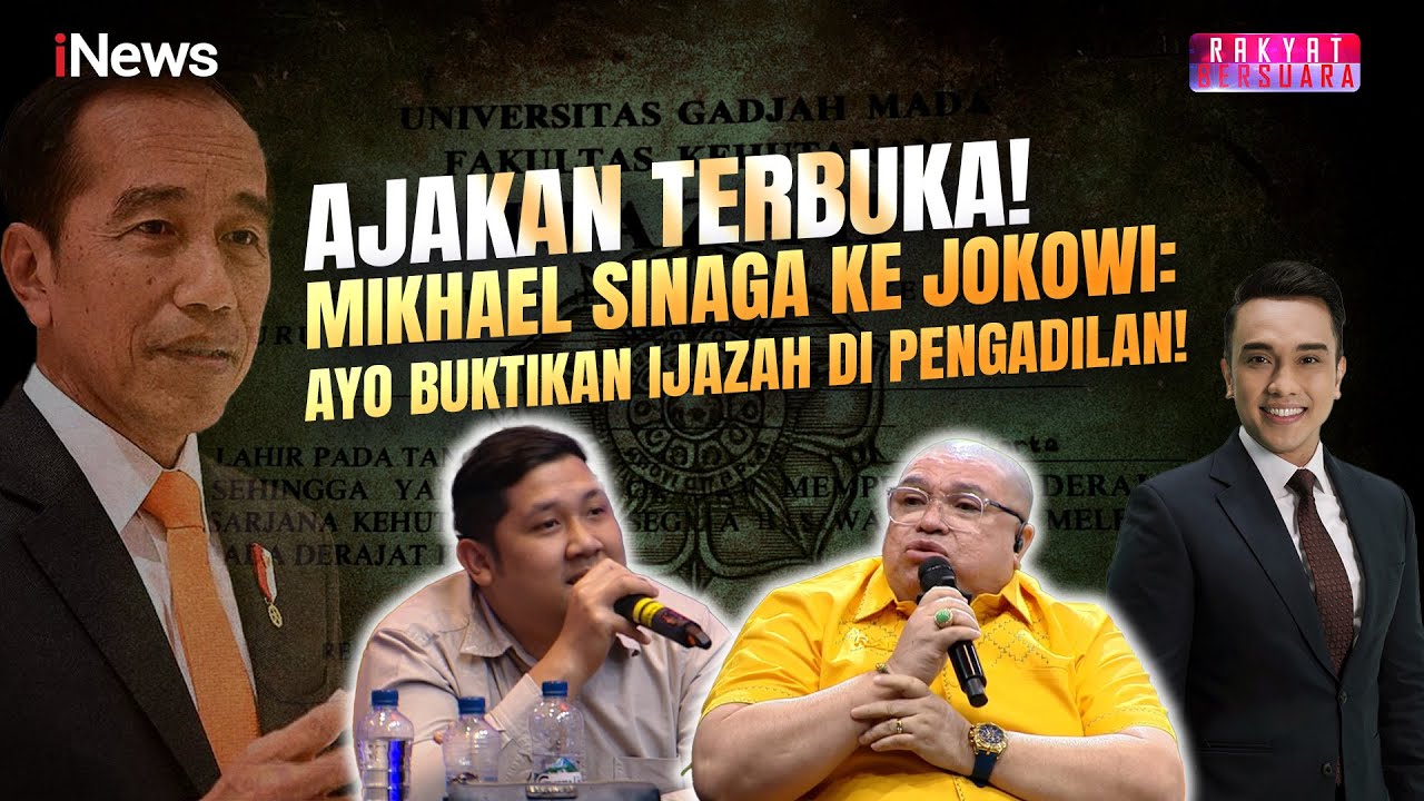 Mikhael Sinaga Ajak Jokowi Ayo Kita Buktikan Ijazah Itu Asli di Pengadilan Saya Rindu!
