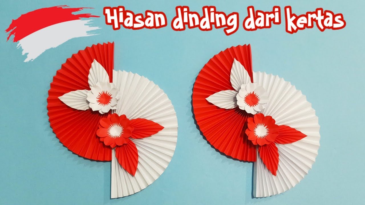 Hiasan dinding merah putih dari kertas - Wall hanging craft ideas - Dirgahayu indonesiaku