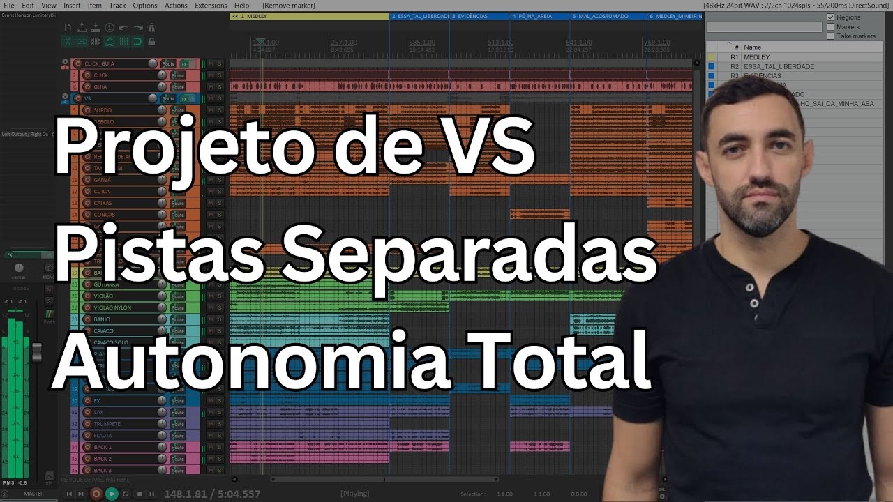 Projeto de VS multipista no Reaper