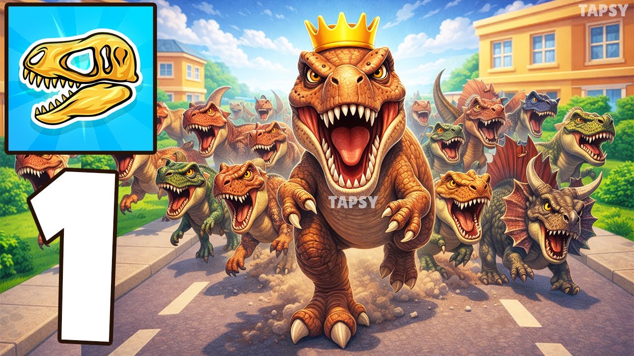 🦕Dino Crowd Gameplay Walkthrough Part 1 – Satisfying Crowd Run & Dinosaurs (Android,iOS)