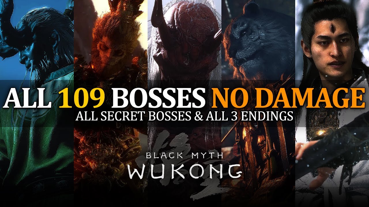 Black Myth Wukong - All 109 Boss Fights (No Damage) & All 3 Endings