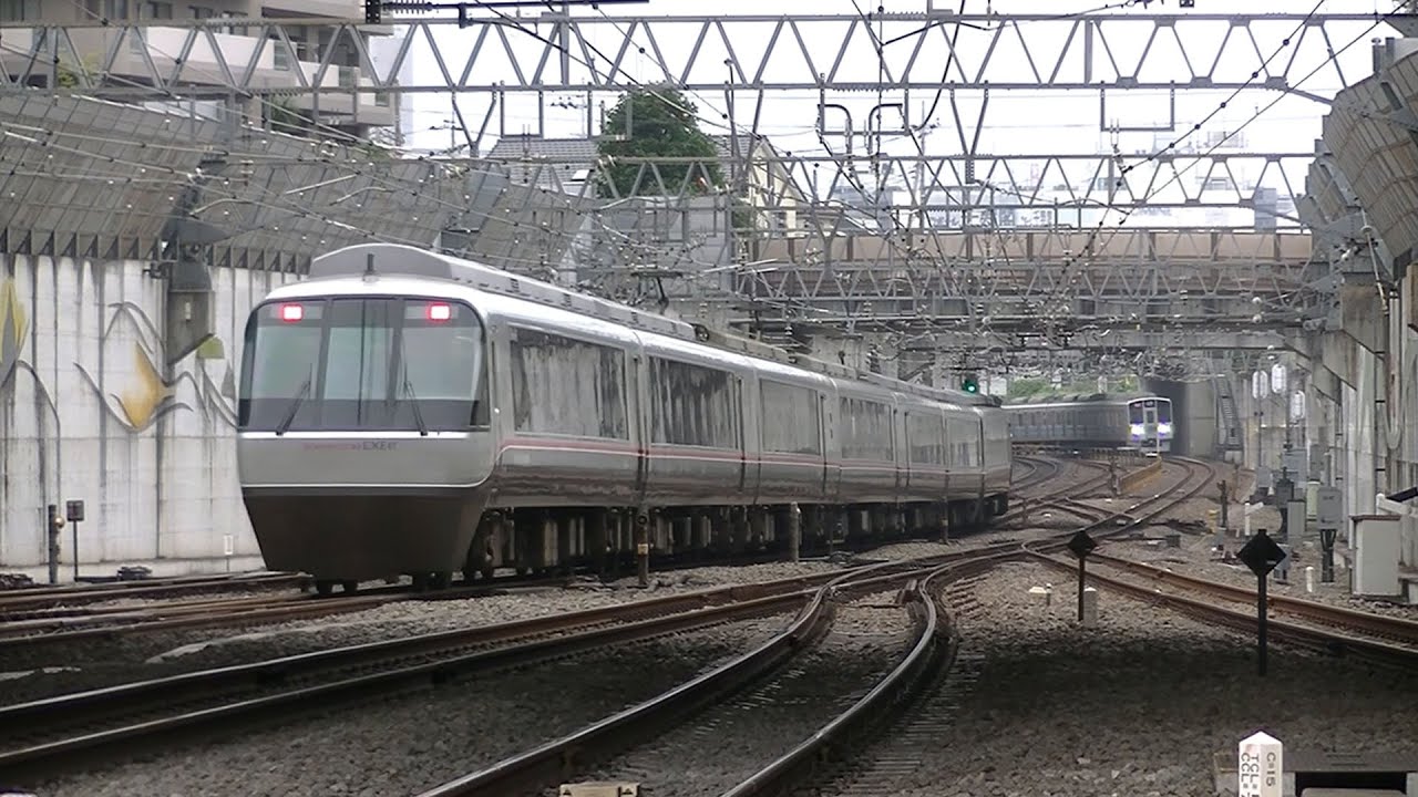 【10倍速】平日朝の小田急小田原線･江ノ島線相模大野駅（字幕入り）