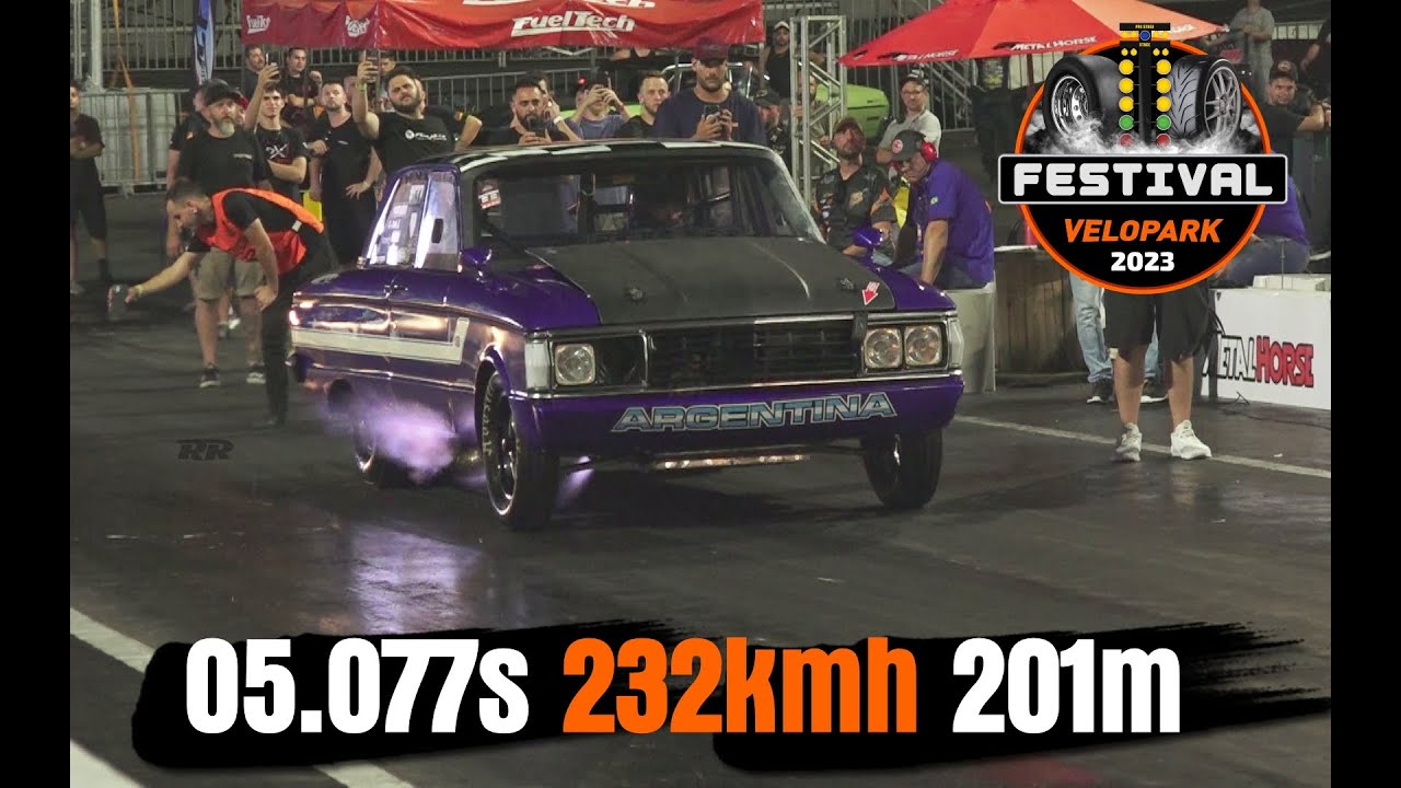 05.077s 232Kmh 😱 FORD FALCON Leo Peraza VELOPARK Festival 2023 ENFIERRADOS.COM