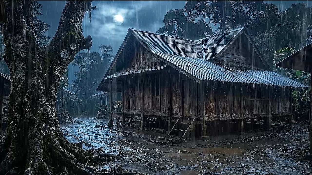 Quiet Rain Sounds at Midnight for Sleep 🌧 Relaxation, Calm Mind, Stress Relief