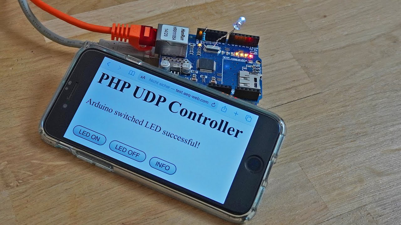 Arduino weltweit steuern über Webseite mit PHP UDP Sockets #Teil2