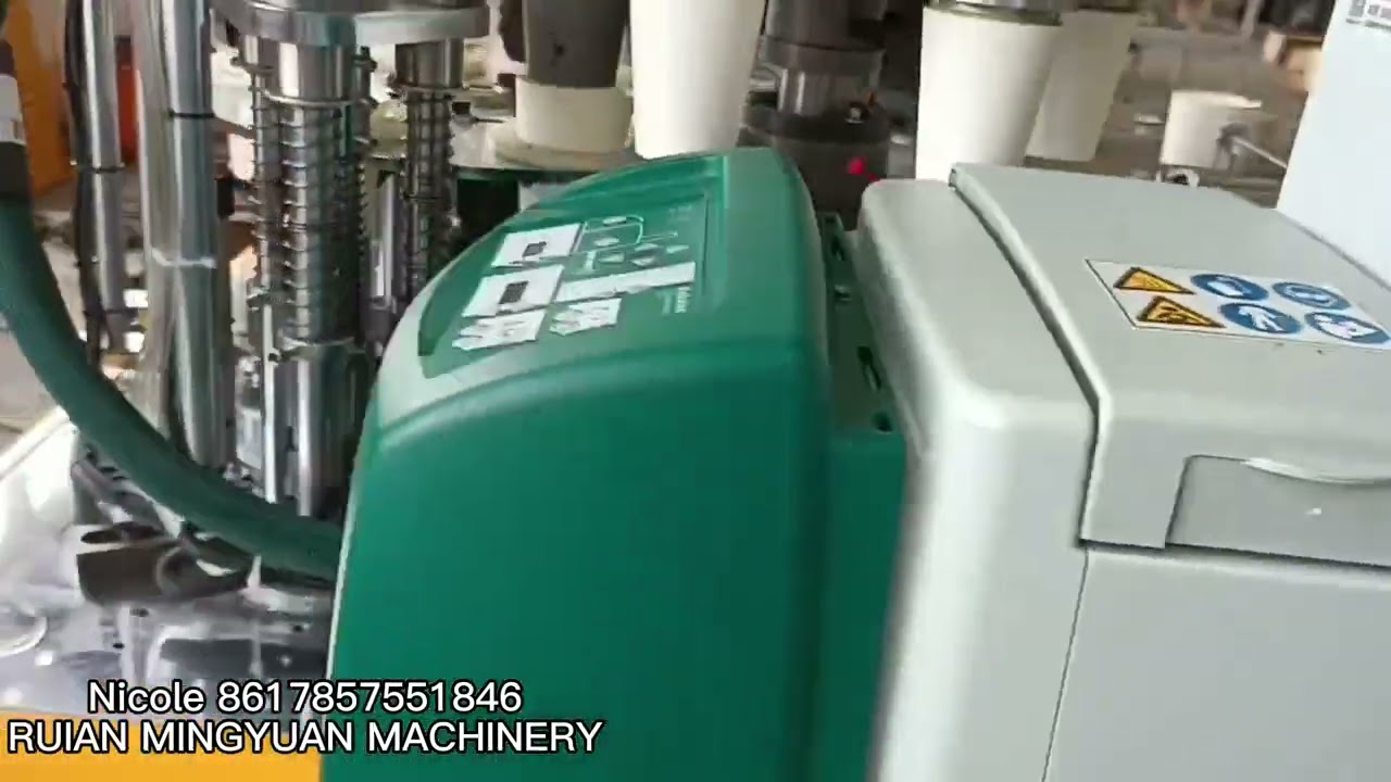 Double wall paper cup machine test plastic cup with ROBATECH hot melt glue system for Serbia cilent