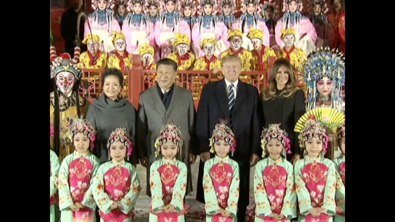 Chinese President Xi Jinping, US President Donald Trump Watch Peking Opera at Forbidden City