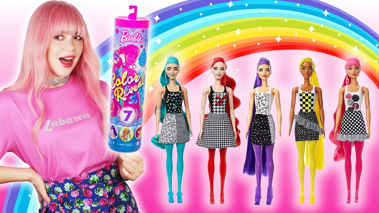 NOWE 🌈 TĘCZOWE 🌈 BARBIE COLOR REVEAL MONOCHROM 💦