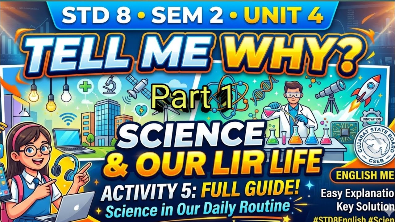 Dhoran 8 Eng part 1sem 2 Unit 4 Tell me why?new Book સોલ્યુશન Sem 2#ncert #std8english #new#english 