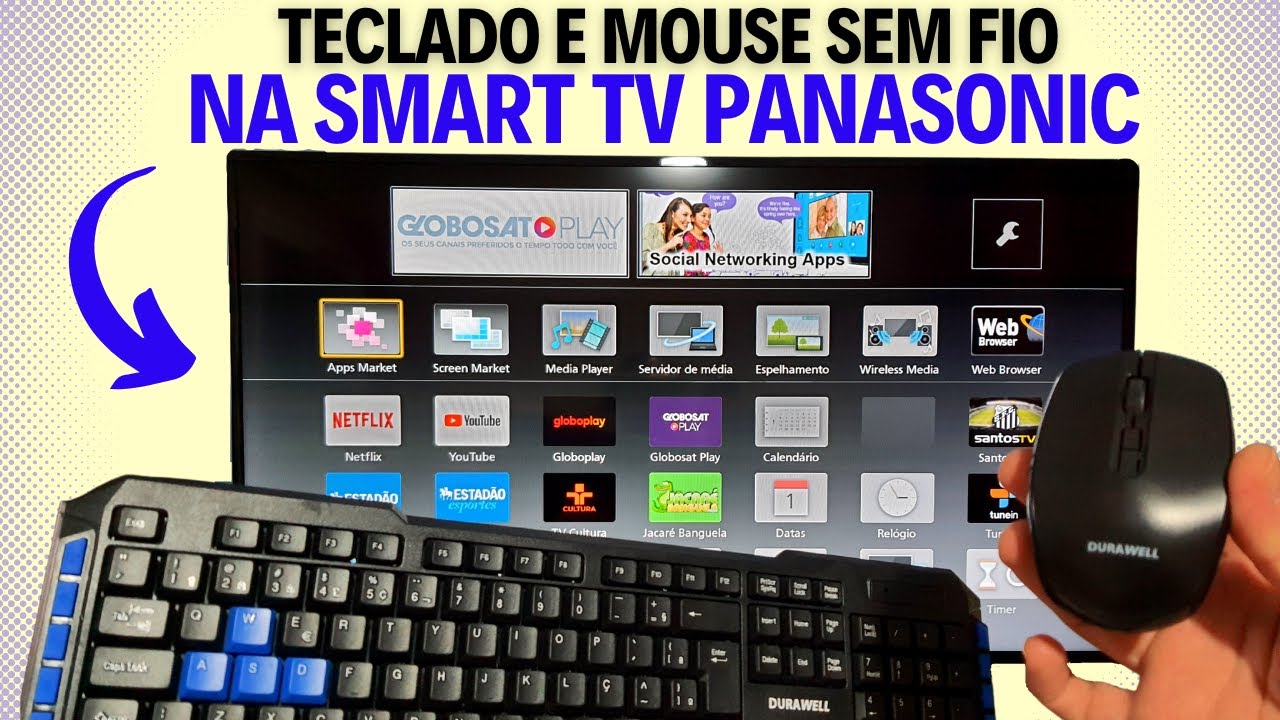COMO CONECTAR E USAR TECLADO E MOUSE SEM FIO NA SMART TV PANASONIC