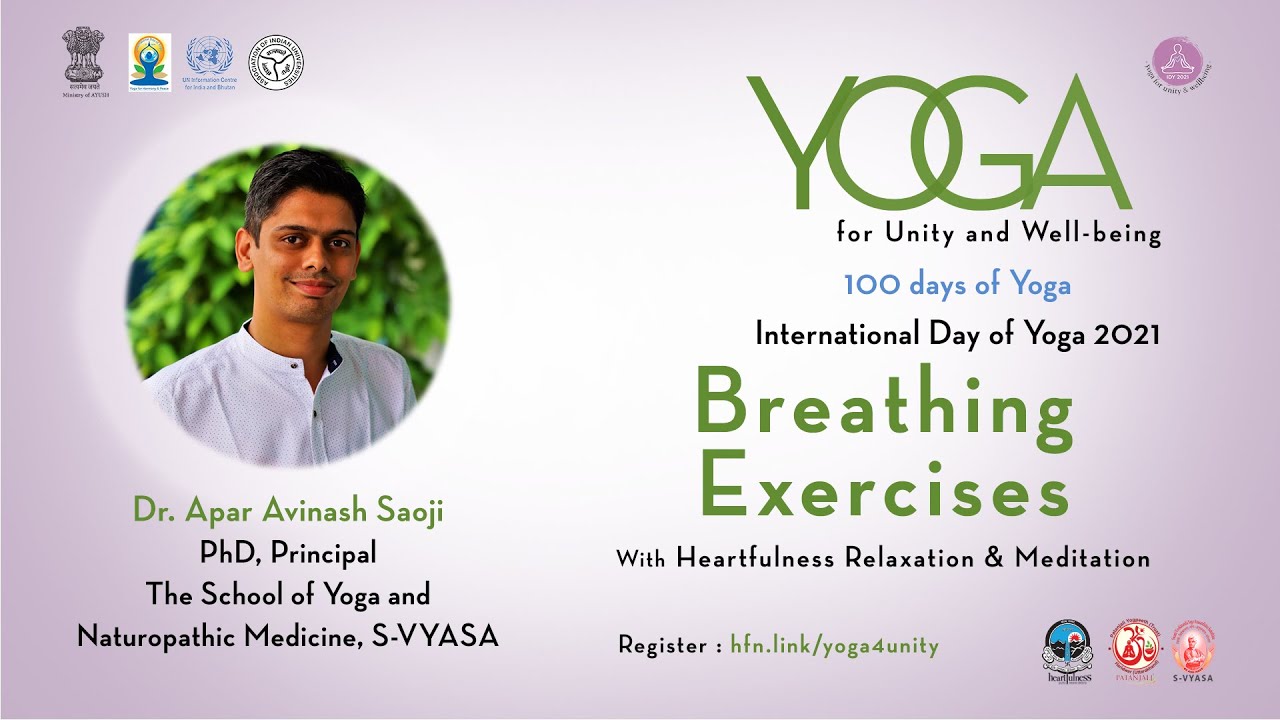 2 Simple Breathing Exercise by S VYASA with Heartfulness Meditation | Yoga for Unity and Wellness