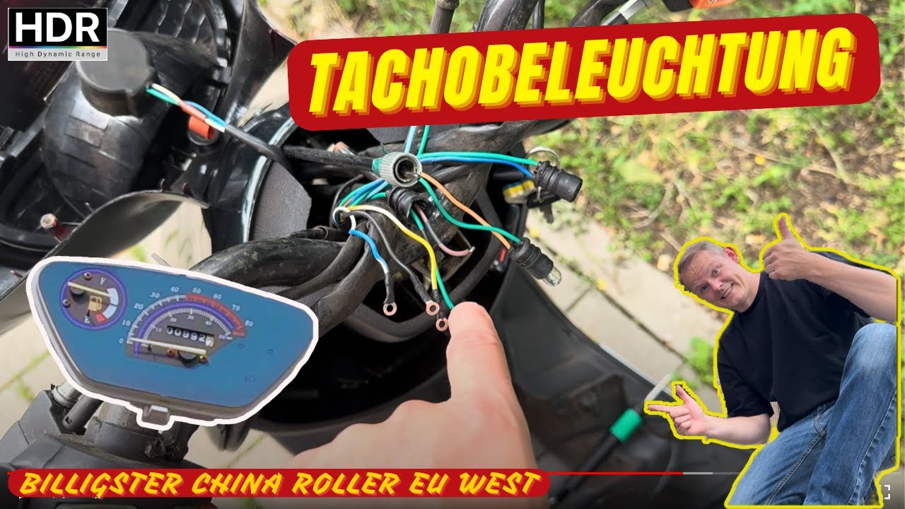 Billigster China Roller bekommt LED Tachobeleuchtung - MEGA !