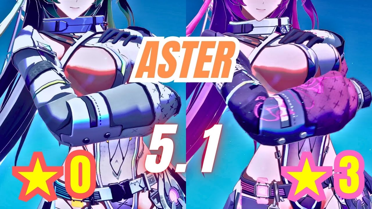 ToF 5.1 Aster ❗️★0 VS ★3❗️ Discharge Skill & Banner Animation Tower of Fantasy 幻塔 타워 오브 판타지