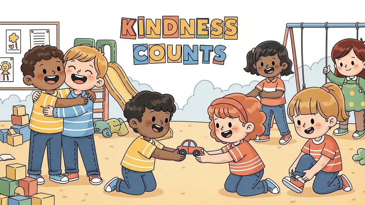 Kindness Counts 🤗 | Fun Learning & Social Skills Song for Kids | Happy Tales & Tunes
