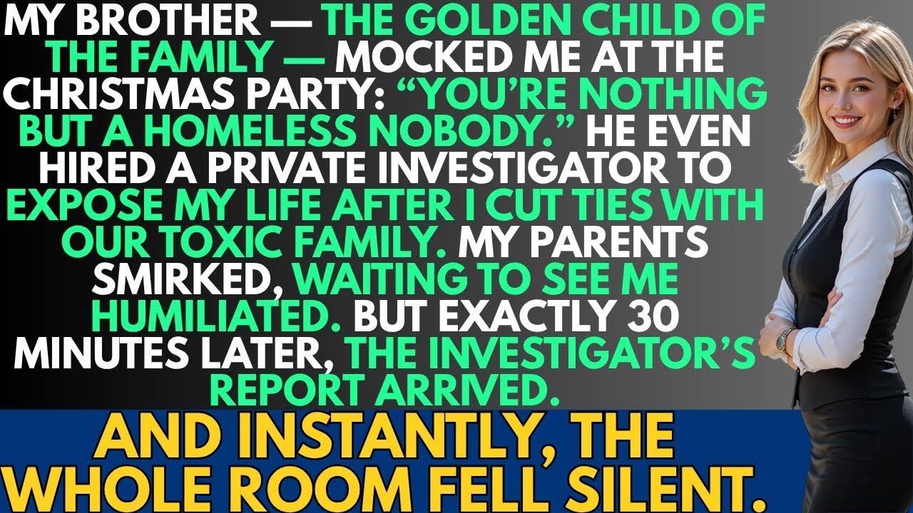 My Brother Mocked Me at the Christmas Party You’re Just Homeless 30 Minutes Later,Everything Changed