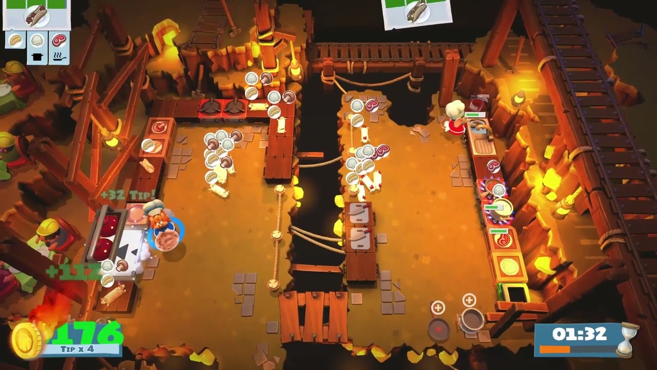 Overcooked! 2 - Story 2-4 (2 players) Score: 4968
