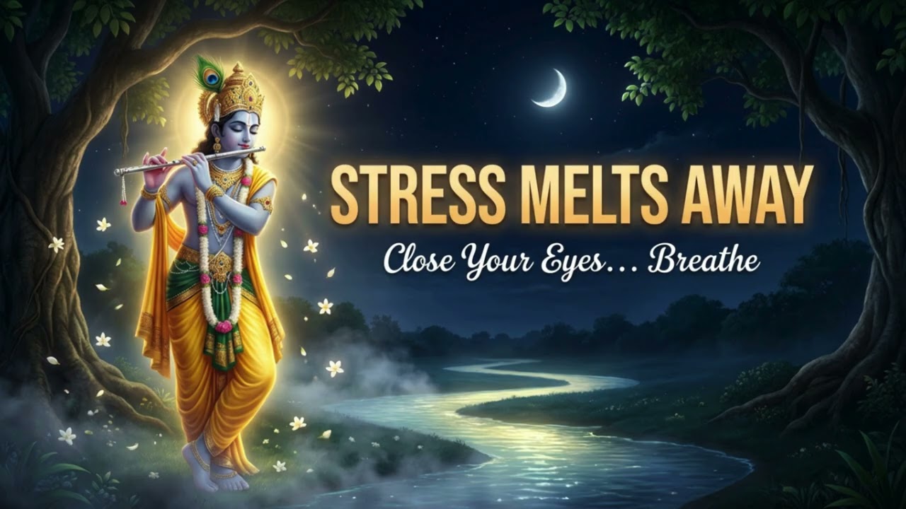 deep relaxing krishna flute music | stress relief sleep calm mind & relax