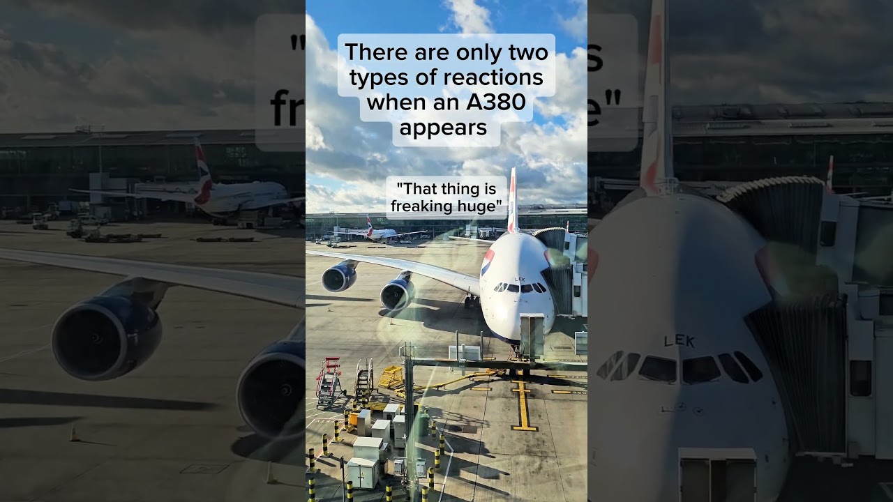 Natural A380 reactions #atcruisingaltitude #aviationdaily #aviation #a380 #britishairways #avgeeks