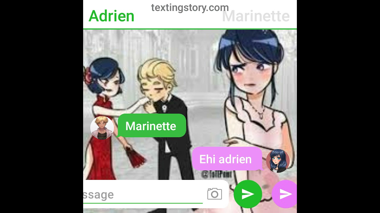 Chat tra Adrien, Marinette e Luka/altri personaggi Alya, Tikki, Kagami- 