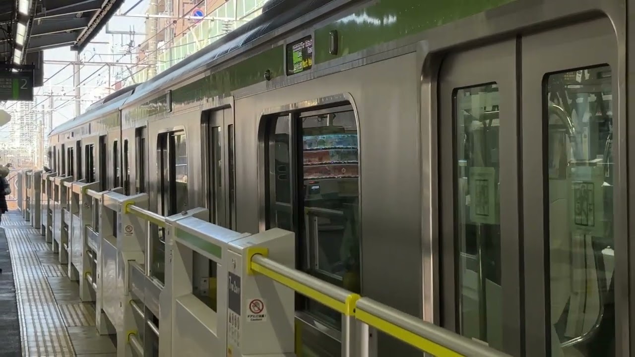 【ワンマン化前】横浜線が十日市場駅2番線に到着・発車メロディー『Water Crown(低い)』を鳴らして発車するシーン