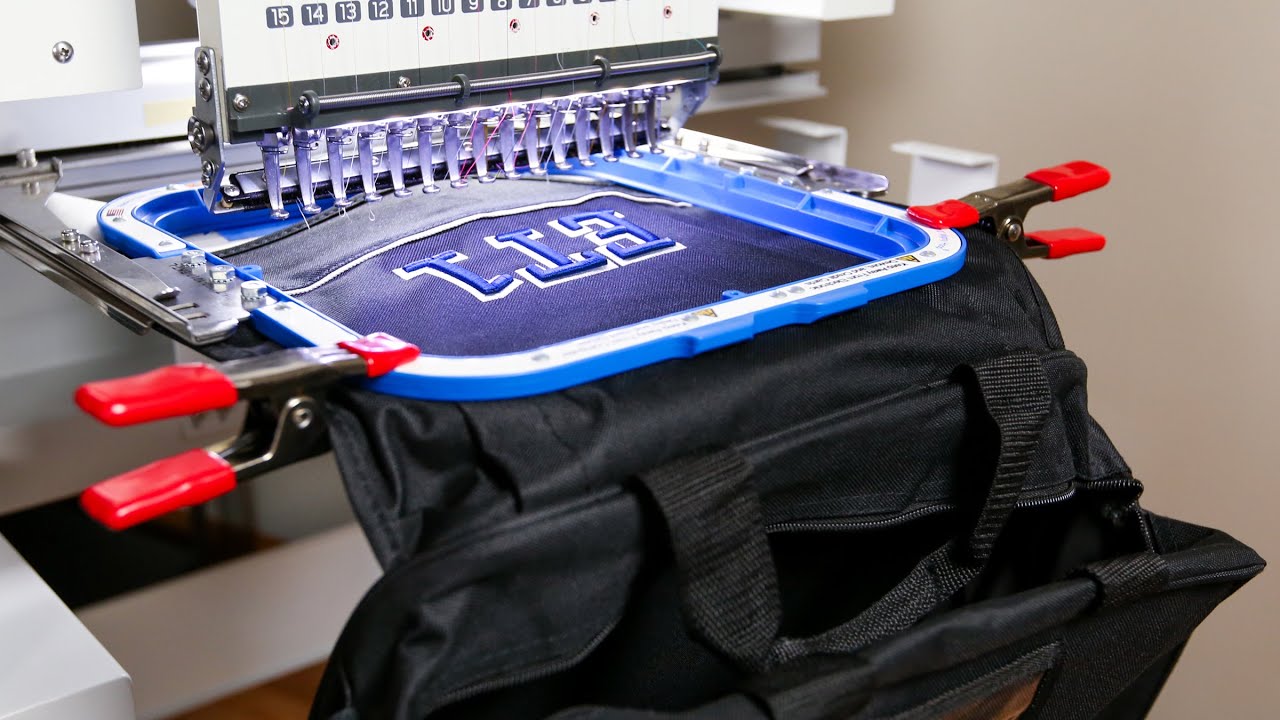 3D Puff Embroidery on a Laptop Bag