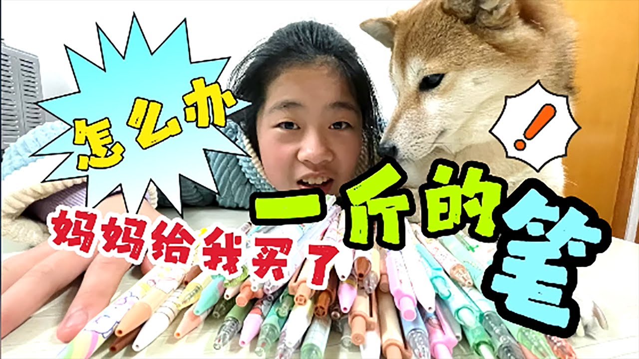 妈妈居然买了1斤按动中性笔！小鱼儿按风格分成7堆，居然还有品牌货？【爱上云朵的小鱼儿】