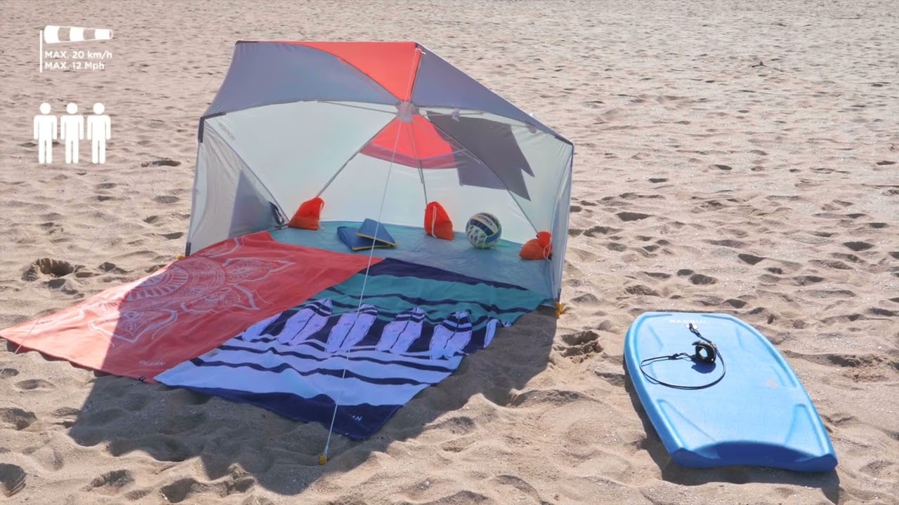Umbrela de plaja 3 locuri cu protectie UV