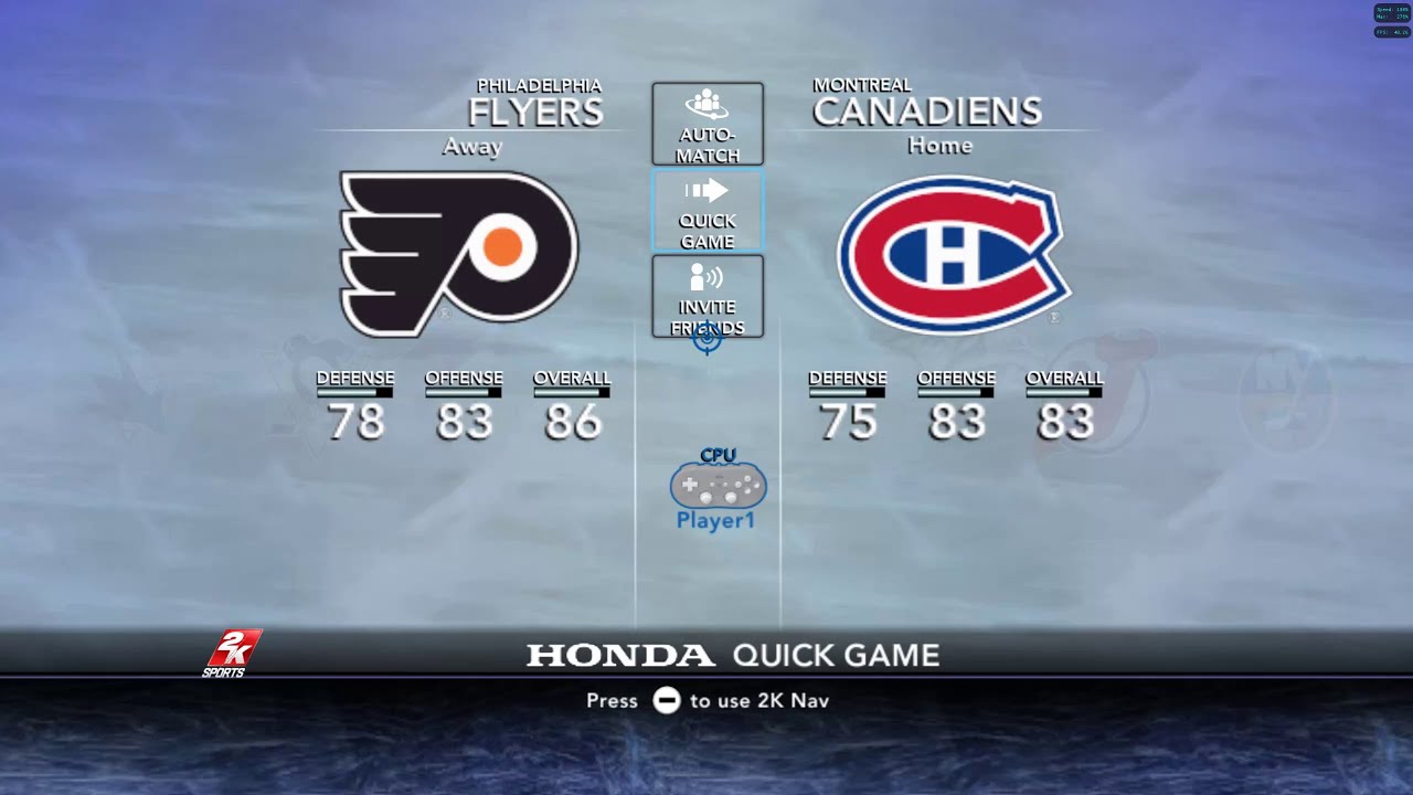 NHL 2K11 (Wii) test (Allstar settings) | Emulator, upscaled to 1440p