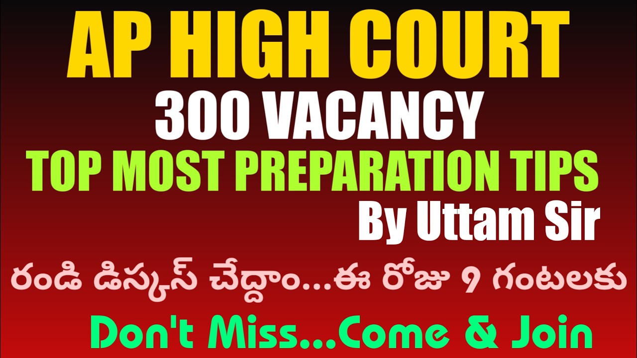 Ap High Court 2026 ||New Notification is out || Complete Analysis by Uttam sir