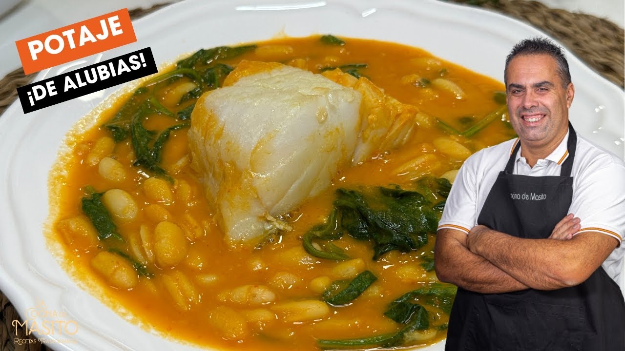 Potaje de judías con espinacas y bacalao