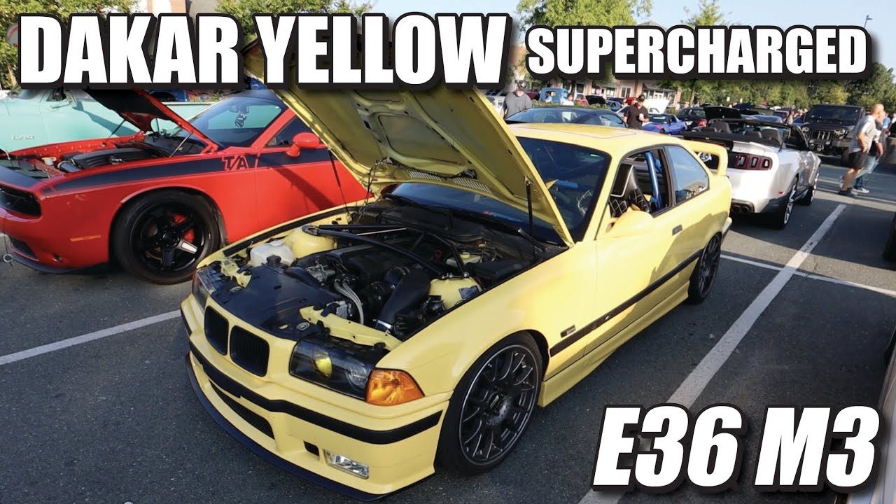 THIS SUPERCHARGED DAKAR YELLOW E36 M3 IS GOALS!