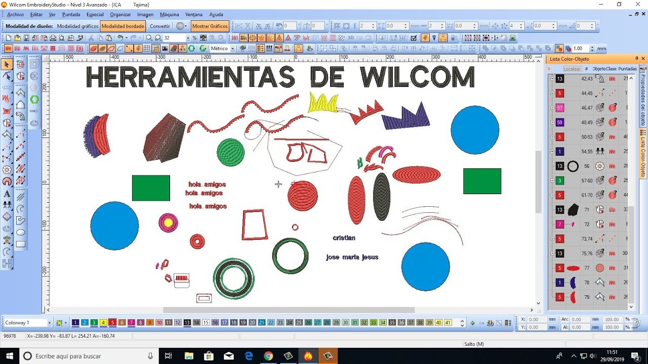 TODAS LAS HERRAMIENTAS DE WILCOM / PASO A PASO / EXPLICACION